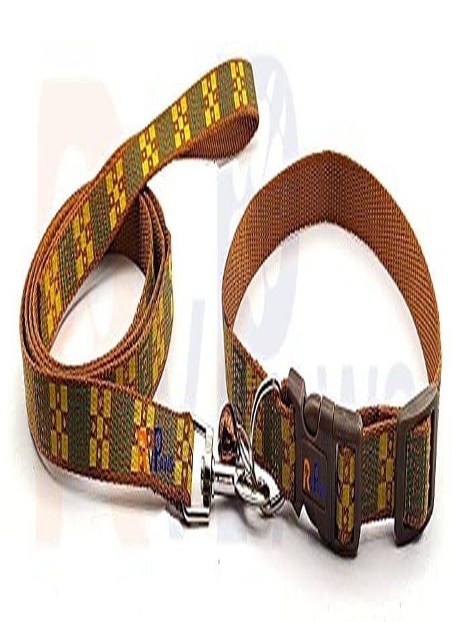 Pups&Pets 15 MM Puppy Collar and Leash Set - Puppy Printed Adjustable Nylon Collar with Leash for Cat and Puppy, Quick Release and Breathable Collar with Bell for Puppies, Dog & Cat (Golden) - Image 4